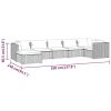 7 Piece Patio Lounge Set with Cushions Poly Rattan Gray