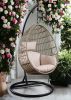 ACME Vasant Patio Swing Chair with Stand, Fabric & Wicker (1Set/3Ctn) 45082