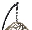 ACME Vasant Patio Swing Chair with Stand, Fabric & Wicker (1Set/3Ctn) 45082