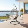 ACME Vasant Patio Swing Chair with Stand, Fabric & Wicker (1Set/3Ctn) 45082