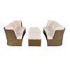 U_Style Customizable Outdoor Patio Furniture Set, Wicker Furniture Sofa Set with Thick Cushions, Suitable for Backyard, Porch.