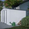 10X8 FT Outdoor Storage Shed, All Weather Metal Sheds with Metal Foundation & Lockable Doors, Tool Shed for Garden, Patio, Backyard, Lawn, Grey