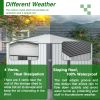 10X8 FT Outdoor Storage Shed, All Weather Metal Sheds with Metal Foundation & Lockable Doors, Tool Shed for Garden, Patio, Backyard, Lawn, Grey