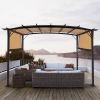 350*280*230.5cm Aluminum Dark Brown Post Brown Adjustable Shade Fabric Curved Top Folding Shed