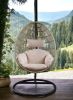 ACME Vasant Patio Swing Chair with Stand, Fabric & Wicker (1Set/3Ctn) 45082