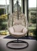 ACME Vasant Patio Swing Chair with Stand, Fabric & Wicker (1Set/3Ctn) 45082
