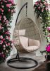 ACME Vasant Patio Swing Chair with Stand, Fabric & Wicker (1Set/3Ctn) 45082