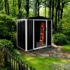 6 x 4 FT Outdoor Storage Shed, Metal Garden Storage House with Double Sliding Doors for Backyard Outdoor Patio, Black