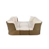 U_Style Customizable Outdoor Patio Furniture Set, Wicker Furniture Sofa Set with Thick Cushions, Suitable for Backyard, Porch.