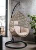 ACME Vasant Patio Swing Chair with Stand, Fabric & Wicker (1Set/3Ctn) 45082