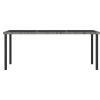 7 Piece Patio Dining Set Poly Rattan Gray