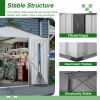 10X8 FT Outdoor Storage Shed, All Weather Metal Sheds with Metal Foundation & Lockable Doors, Tool Shed for Garden, Patio, Backyard, Lawn, Grey
