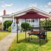 8x5Ft Grill Gazebo Replacement Canopy,Double Tiered BBQ Tent Roof Top Cover,BURGUNDY