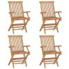 Patio Chairs with Anthracite Cushions 4 pcs Solid Teak Wood
