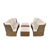 U_Style Customizable Outdoor Patio Furniture Set, Wicker Furniture Sofa Set with Thick Cushions, Suitable for Backyard, Porch.