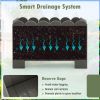 2 Pack Rectangular Planter Box with Drainage Gaps for Front Porch Garden Balcony